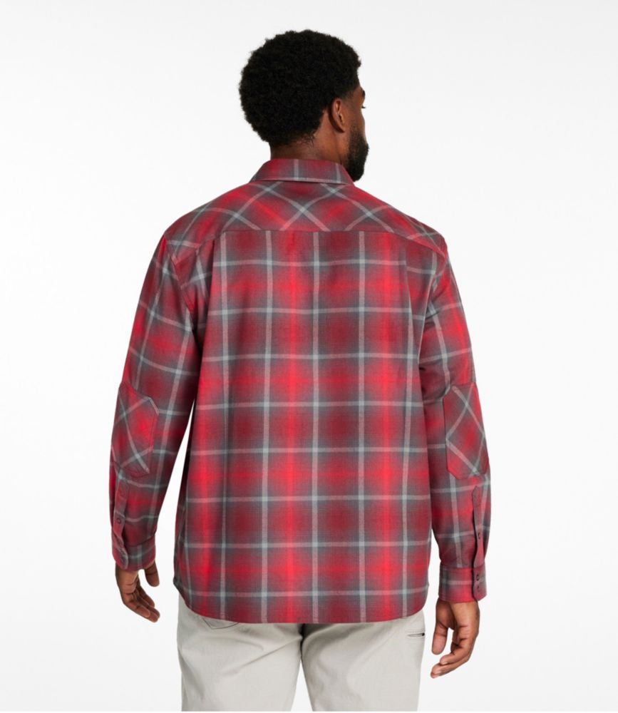 Men's Katahdin Performance Flannel Shirt, Traditional Fit, Burnt Mahogany/Chartruese, small image number 5