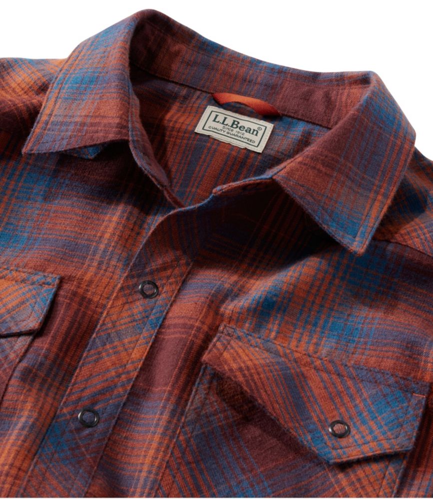 Men's Katahdin Performance Flannel Shirt, Traditional Fit, Burnt Mahogany/Chartruese, small image number 6