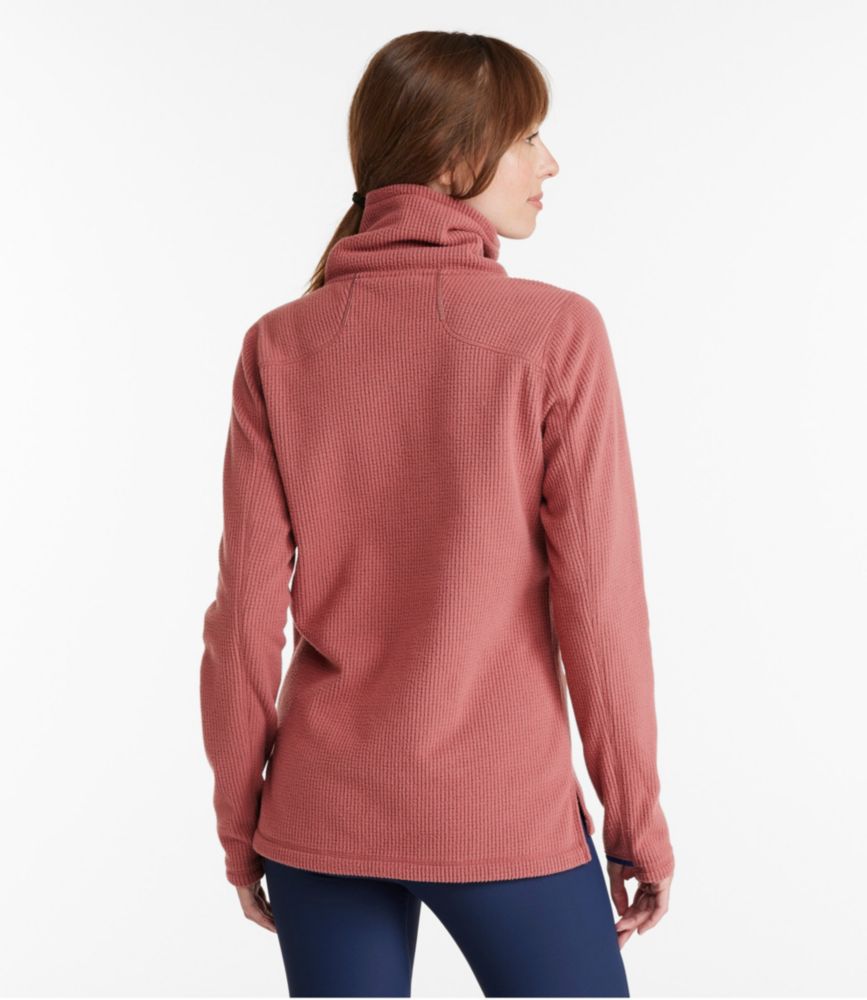 Women's Pathfinder Performance Fleece Pullover, Funnelneck, Rosewood/Burnt Mahogany, small image number 3