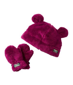 Toddlers' Hi-Pile Hat and Mitten Set