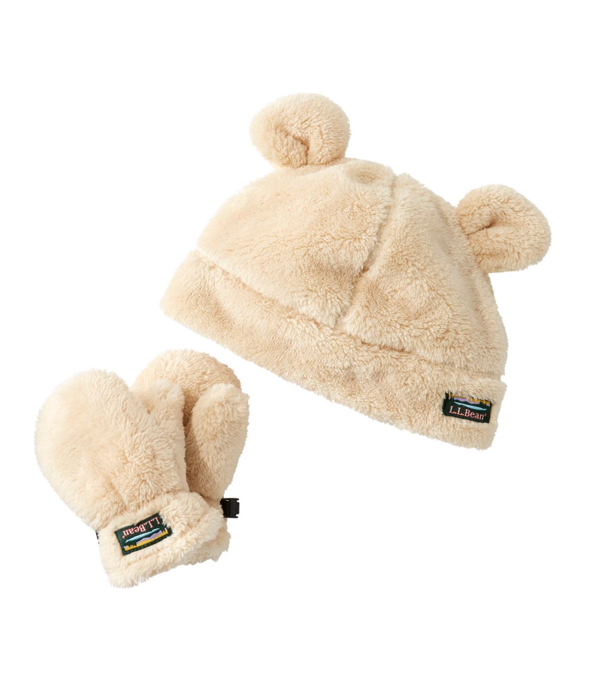 Toddlers' Hi-Pile Hat and Mitten Set