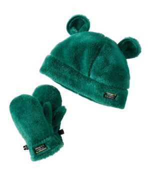 Toddlers' Hi-Pile Hat and Mitten Set