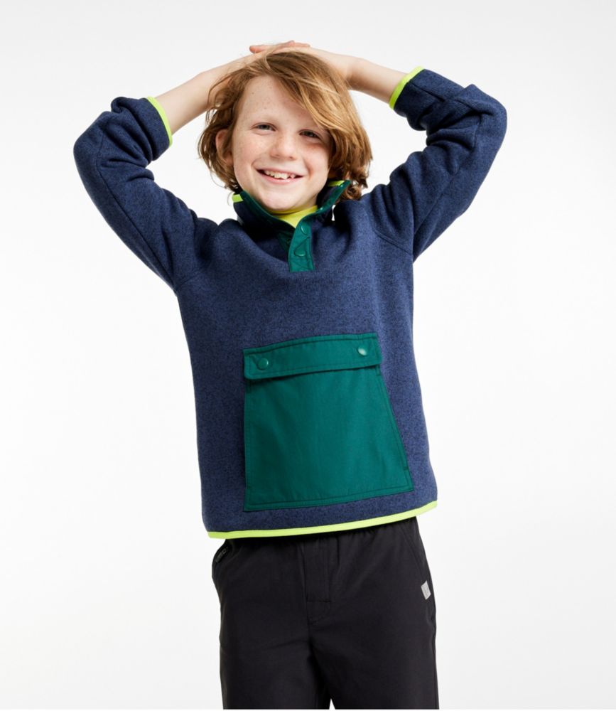 Kids' L.L.Bean Sweater Fleece, Half-Snap, Lavender Ice, small image number 3