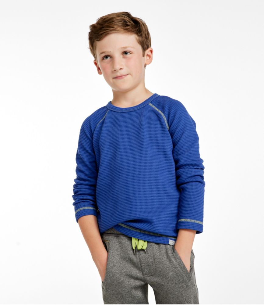 Kids' Chunky Thermal Crewneck, Carbon Navy, small image number 3