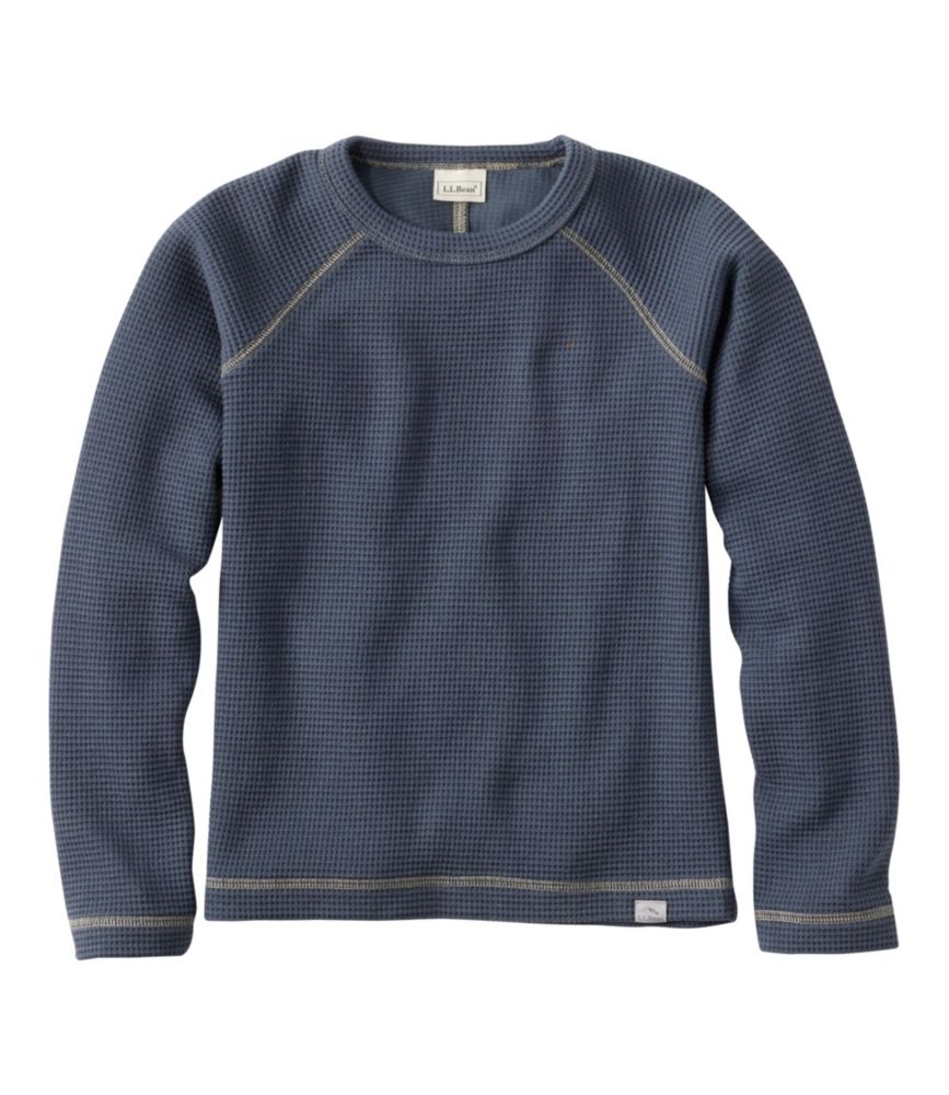 Kids' Chunky Thermal Crewneck, Carbon Navy, small image number 1