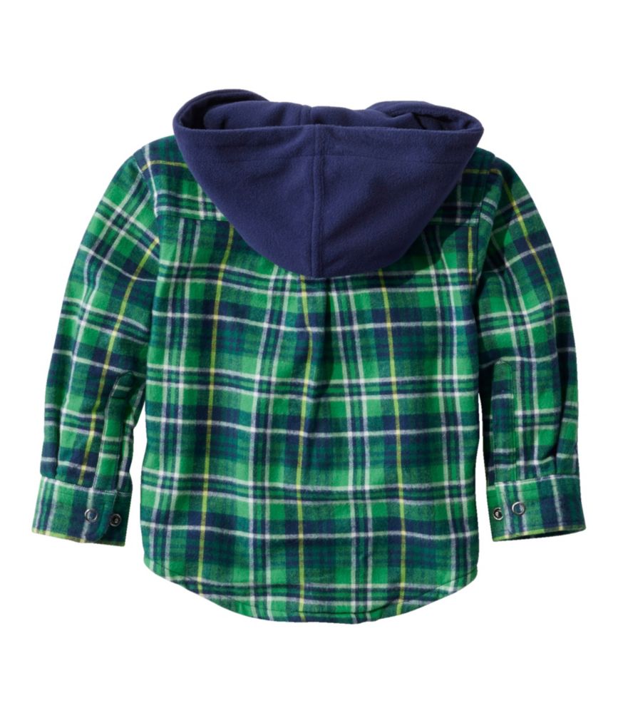 Toddlers' Fleece-Lined Flannel Shirt, Hooded, Marine Blue, small image number 5