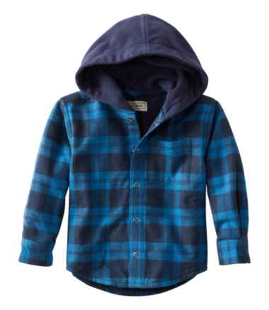 Toddlers' Fleece-Lined Flannel Shirt, Hooded