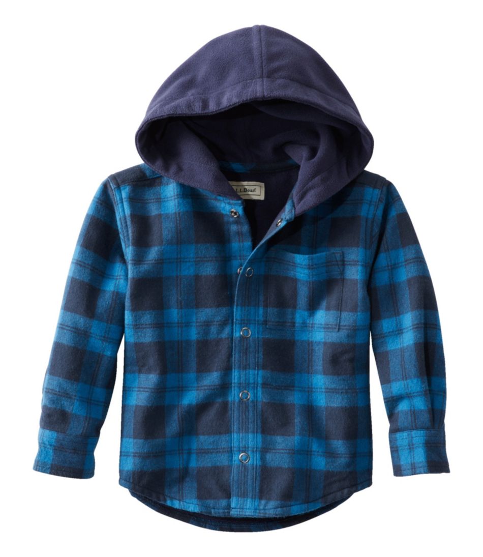 Toddlers' Fleece-Lined Flannel Shirt, Hooded | Toddler & Baby at L.L.Bean