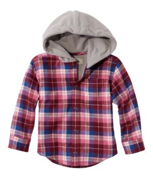 Toddlers' Fleece-Lined Flannel Shirt, Hooded