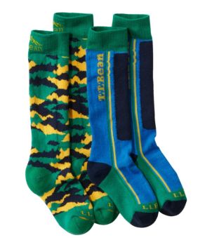 Kids' Winter Snow Sports Socks, Two-Pack