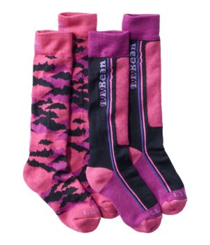 Kids' Winter Snow Sports Socks, Two-Pack