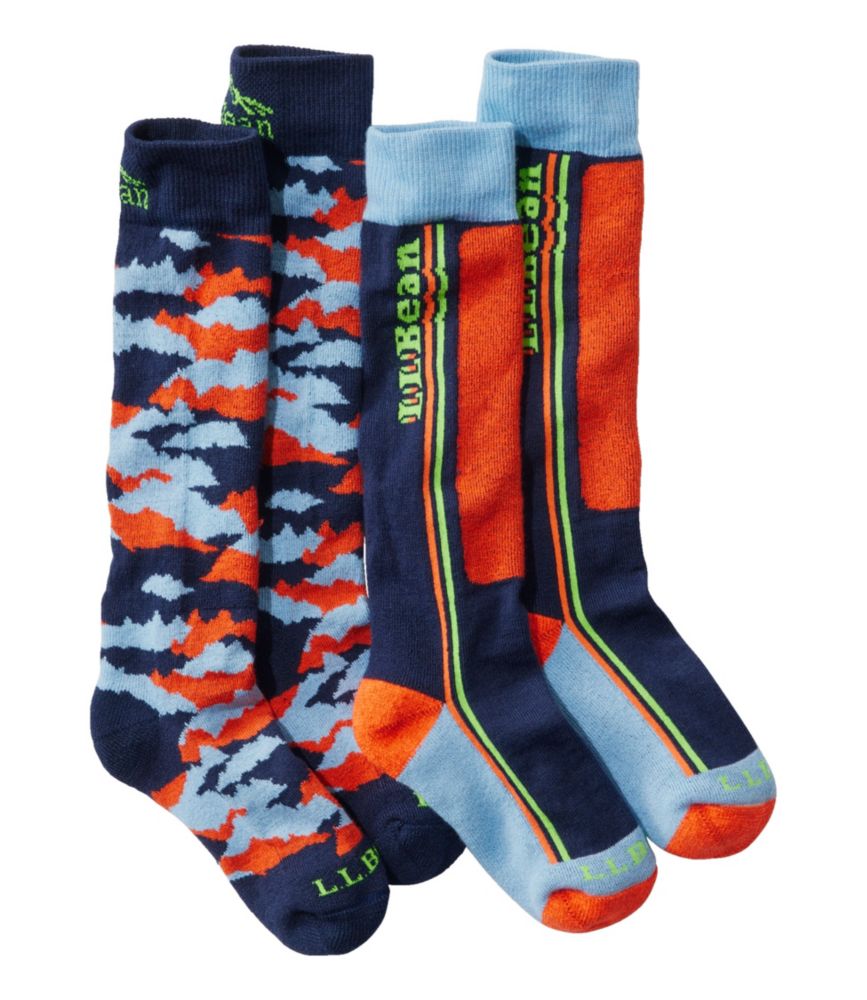 Kids' Winter Snow Sports Socks, Two-Pack, Night, small image number 1