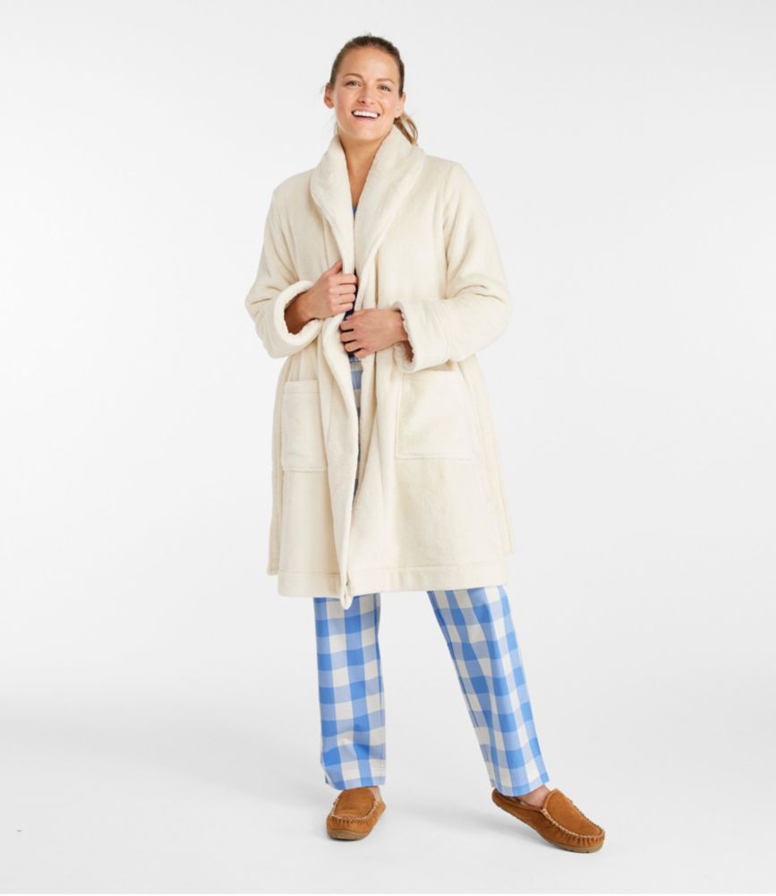 Women's Wicked Plush Robe, Mid-Length, Cream, small image number 4