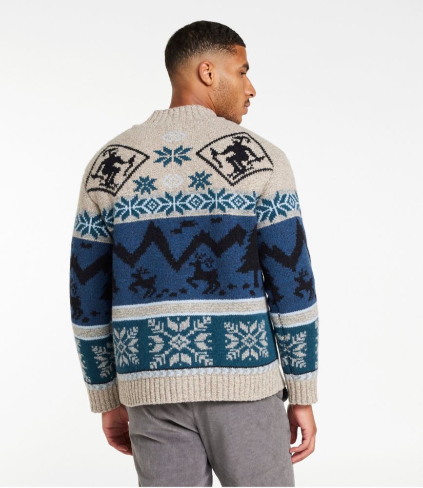 Men's Bean's Classic Ragg Wool Sweater, Quarter-Zip, Fair Isle, , small image number 3
