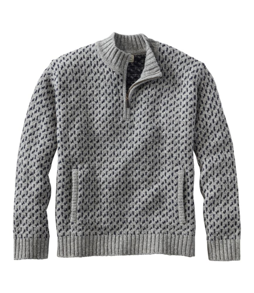 Men's Bean's Classic Ragg Wool Sweater, Quarter-Zip, Fair Isle