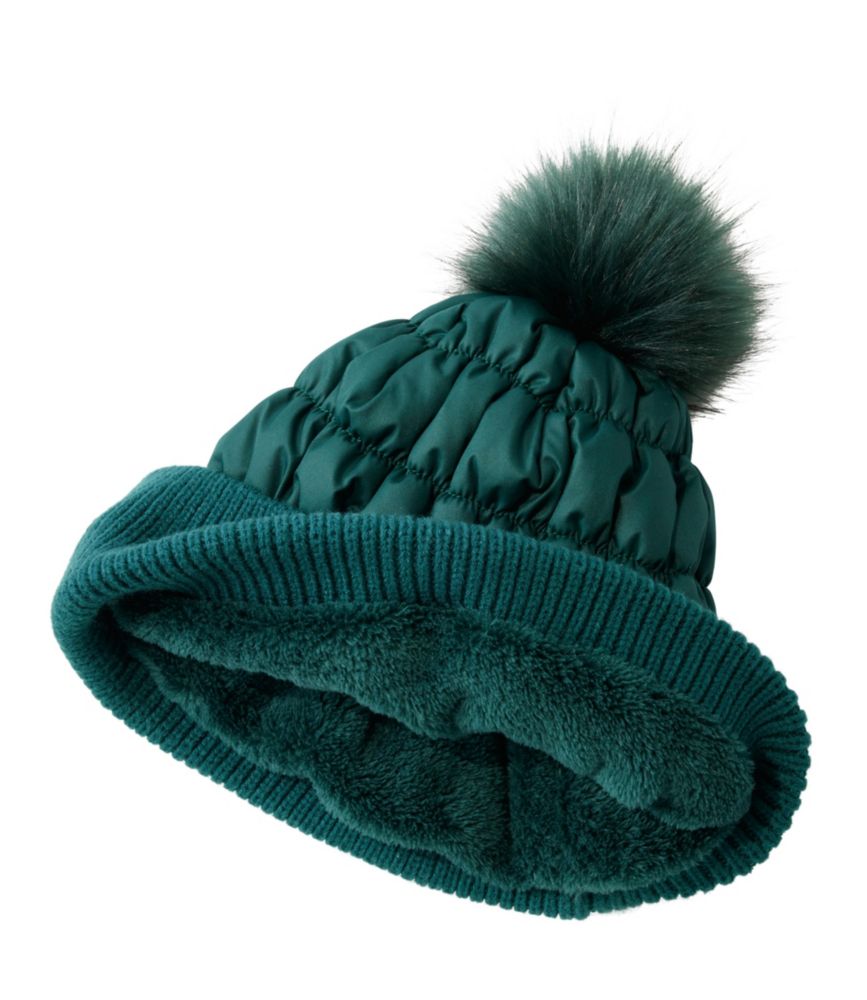 Women's Puffer Pom Hat, Dark Pine, small image number 5