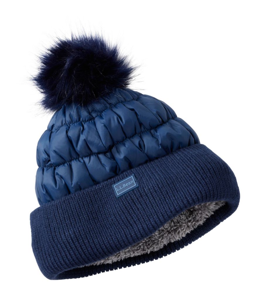 Women's Puffer Pom Hat, Nautical Navy, small image number 1