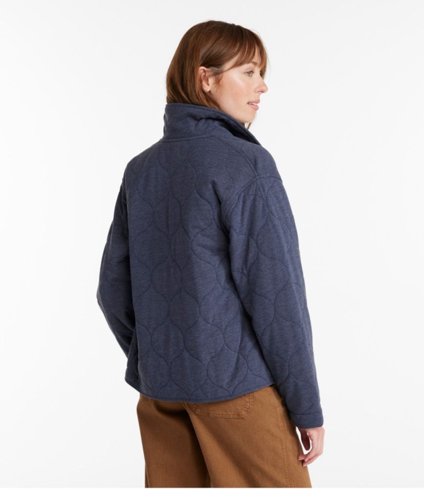 Women's Quilted Knit Jacket, Dark Indigo Heather, small image number 3