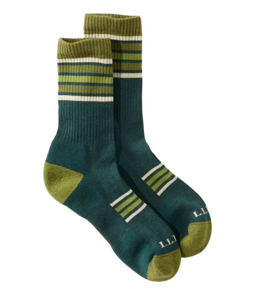 Adults' Katahdin Hiker Socks, Stripe, Deep Green/Cedar, small image number 1