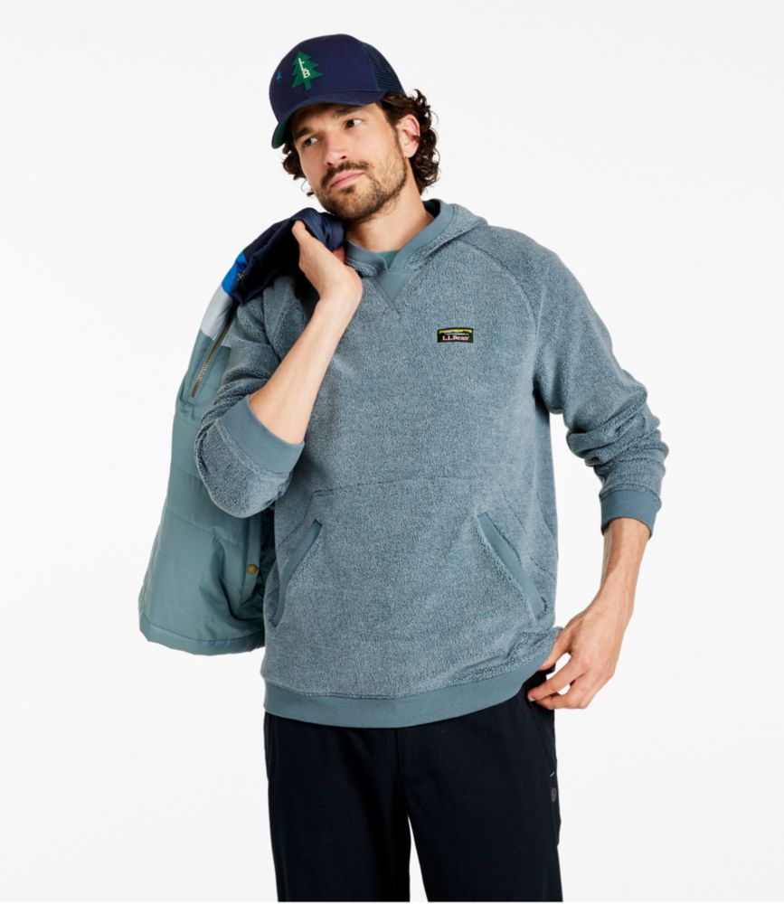 Men's Tumbled Sherpa, Hooded Pullover, Platinum, small image number 2