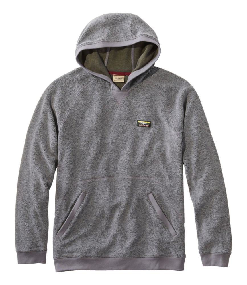 Men's Tumbled Sherpa, Hooded Pullover, Platinum, small image number 1