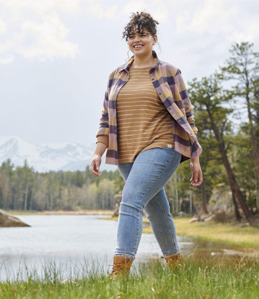 Women's Soft-Brushed Flannel Shirt, Dark Indigo, small image number 6