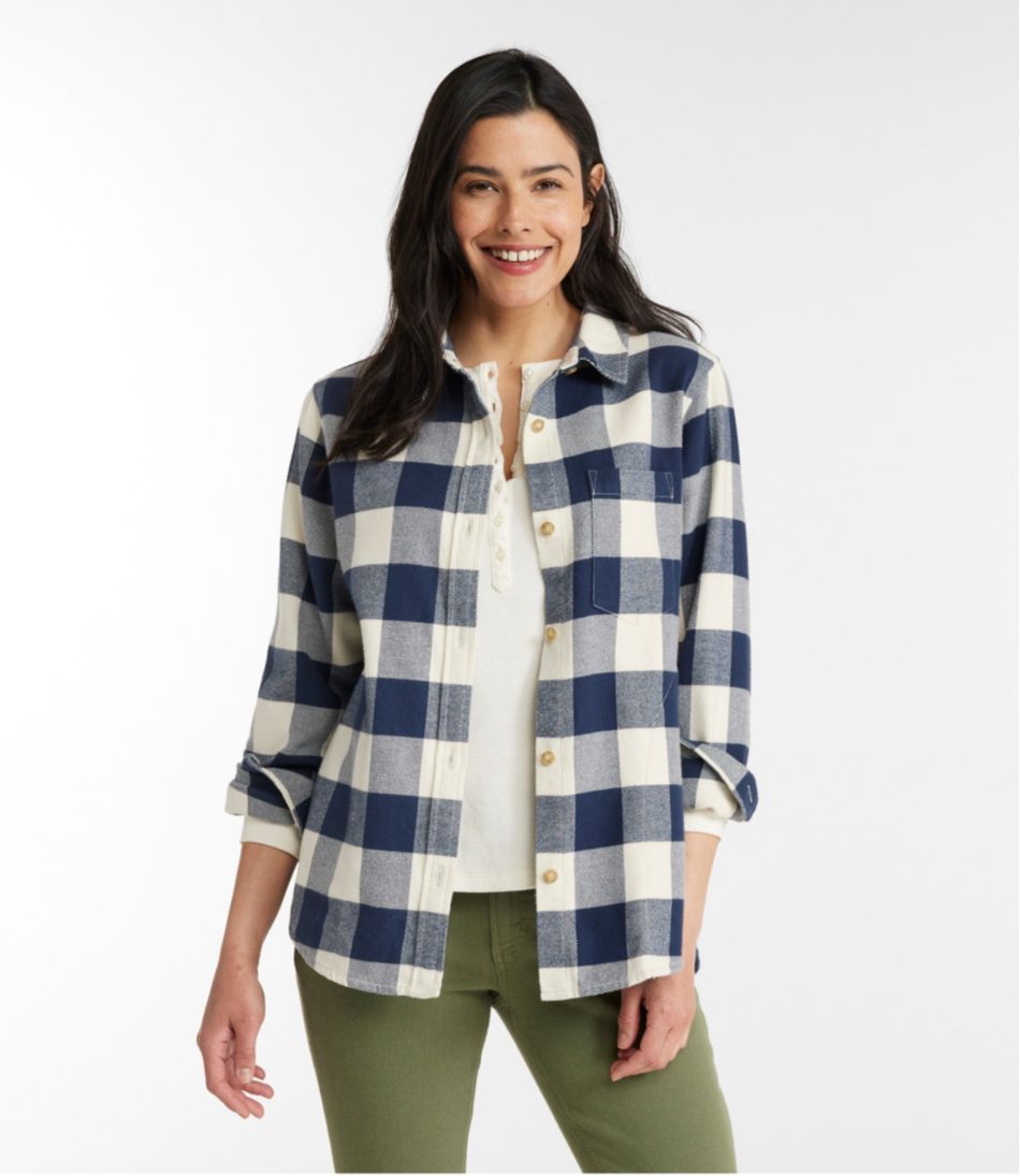 Weatherproof Vintage Womens Casual Soft Brushed Plaid Button-Down Flannel  Shirt