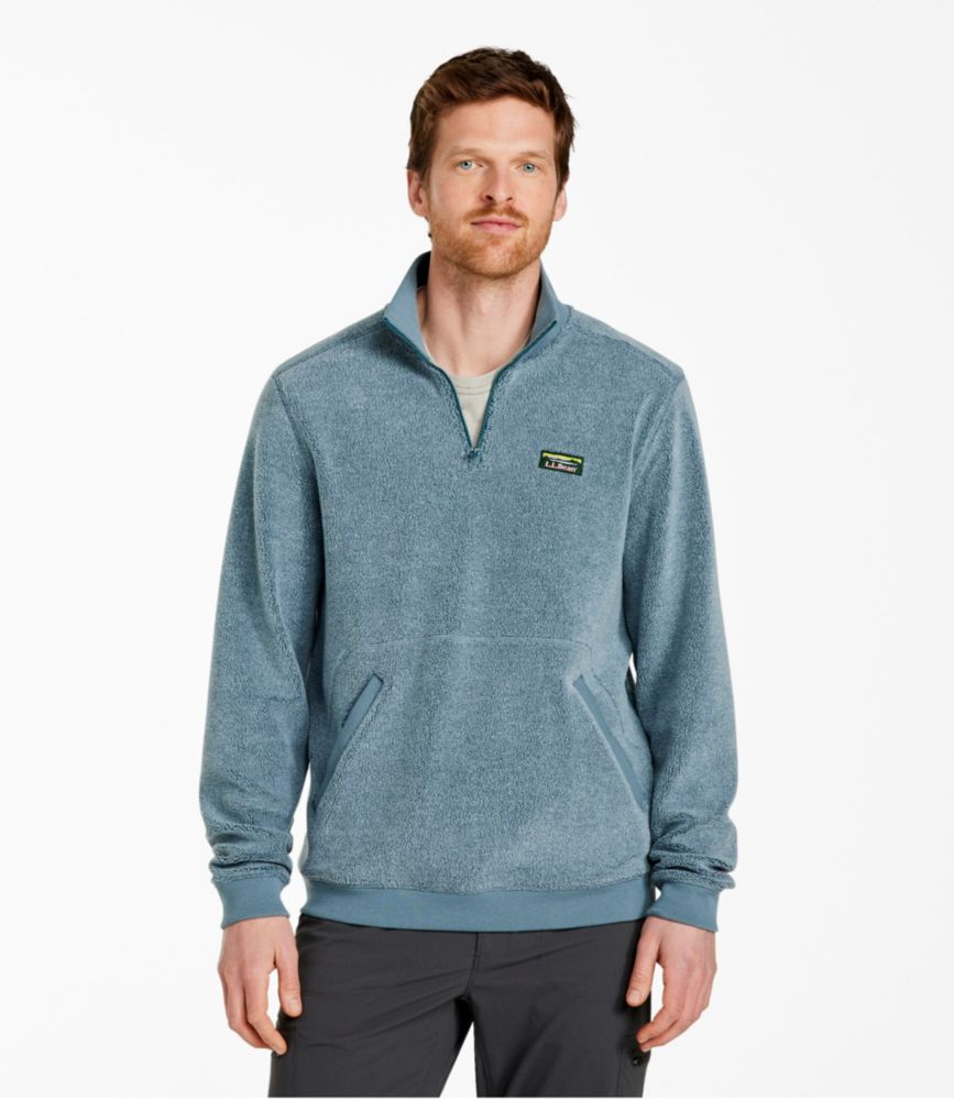 Men's Tumbled Sherpa, Quarter-Zip Pullover, Platinum, small image number 2