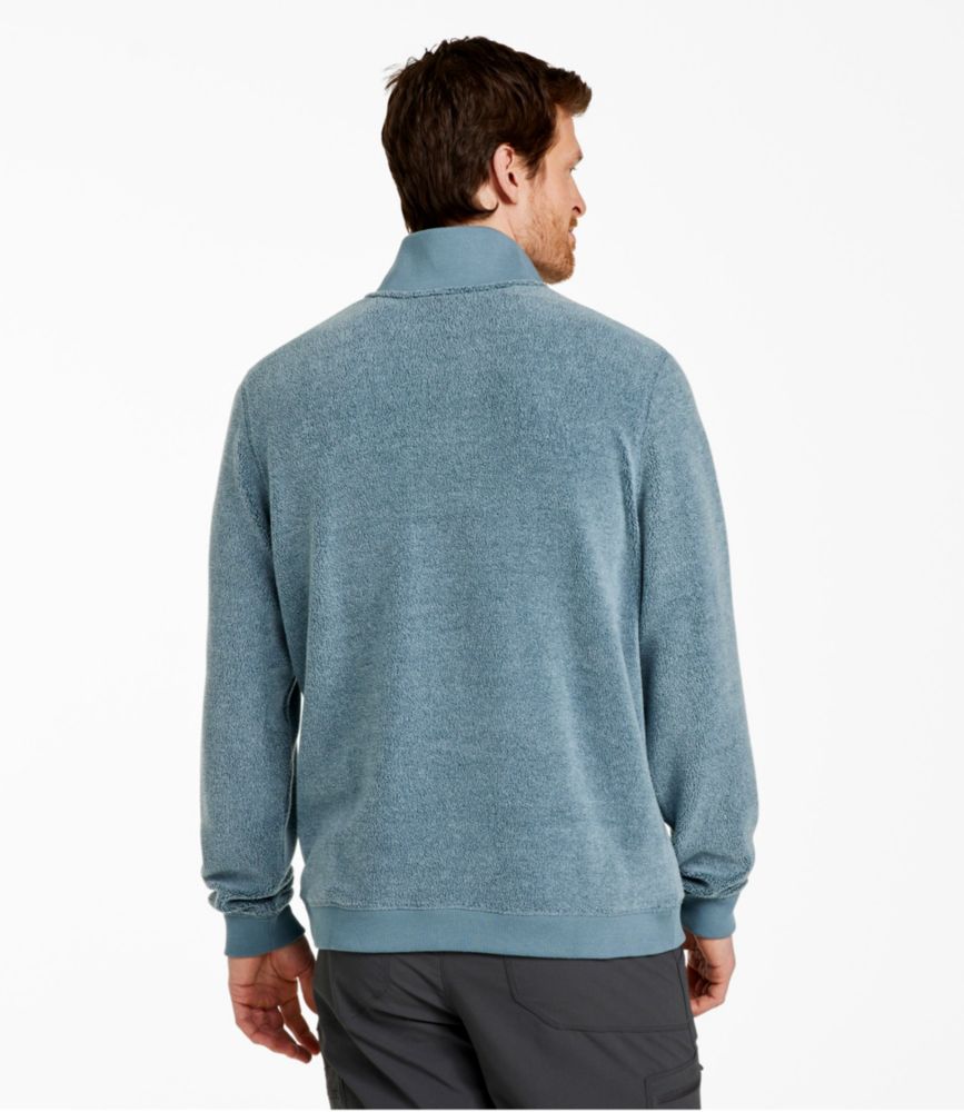 Men's Tumbled Sherpa, Quarter-Zip Pullover, Platinum, small image number 3