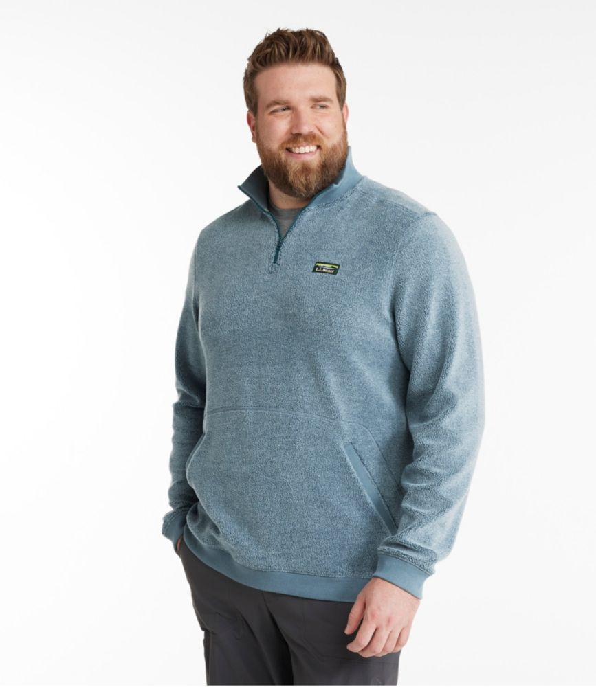 Men's Tumbled Sherpa, Quarter-Zip Pullover, Platinum, small image number 4