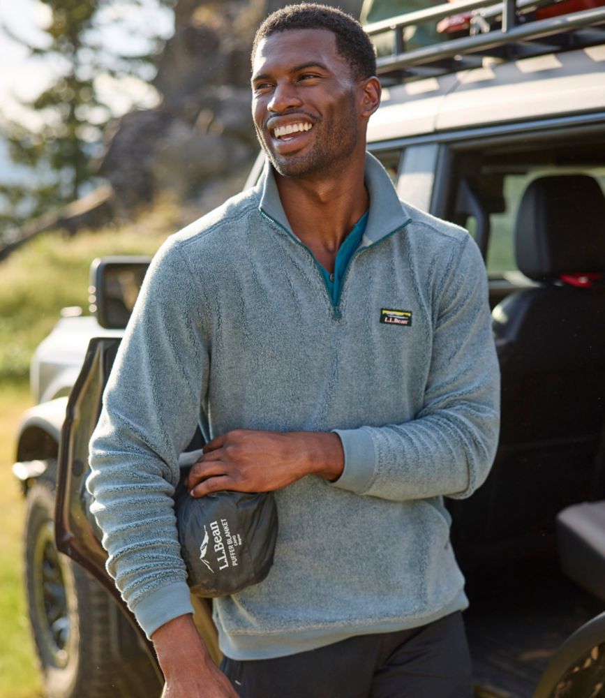 Men's Tumbled Sherpa, Quarter-Zip Pullover, Dark Bronze, small image number 7