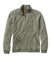 Men's Tumbled Sherpa Quarter-Zip Pullover, Deep Olive, small image number 0