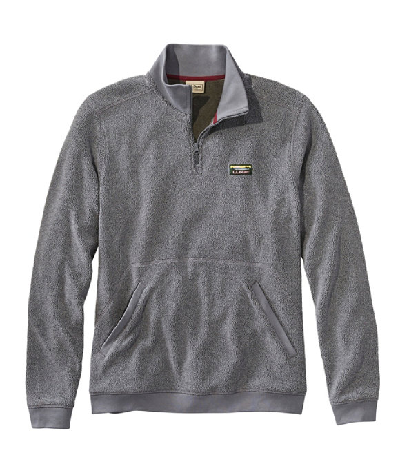 Men's Tumbled Sherpa Quarter-Zip Pullover, Platinum, large image number 0