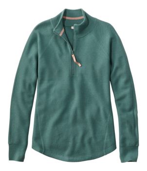 Women's Honeycomb Merino Wool-Blend Sweater, Quarter-Zip