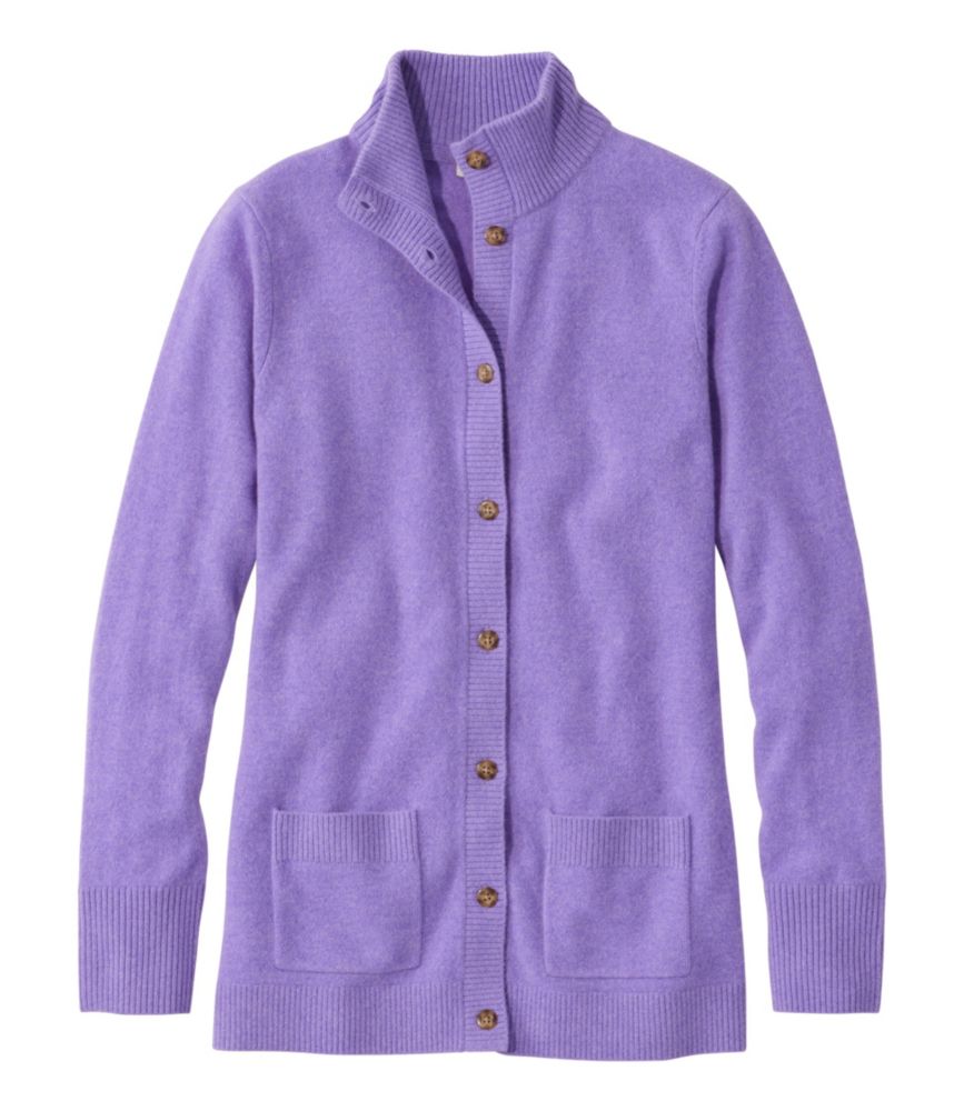 Women's Classic Cashmere Button-Front Cardigan, Amethyst Heather, small image number 1