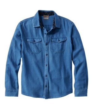 Men's Signature Washed Indigo Shirt, Long-Sleeve