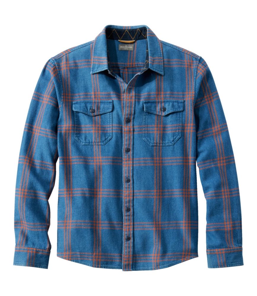 Men's Signature Washed Indigo Shirt, Long-Sleeve