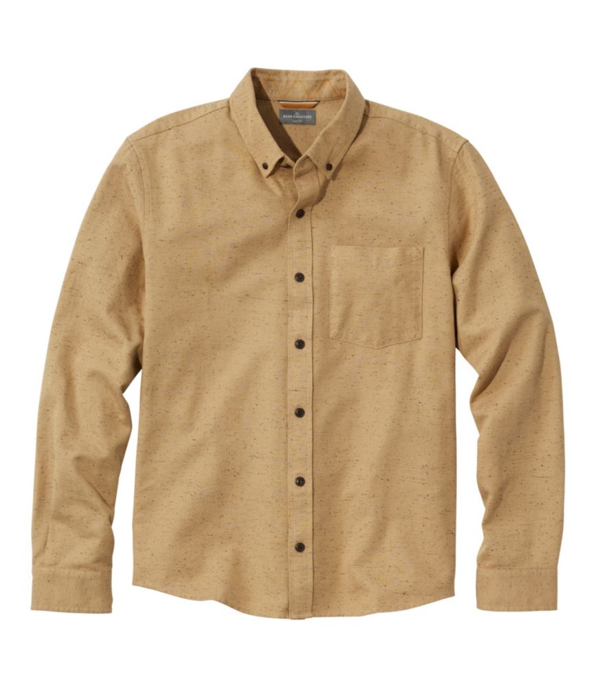 Men's Signature Donegal Woven Shirt, Long-Sleeve, Canyon Khaki, small image number 1