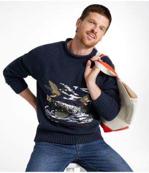 Men's Signature Organic Cotton Rollneck Sweater, Fair Isle