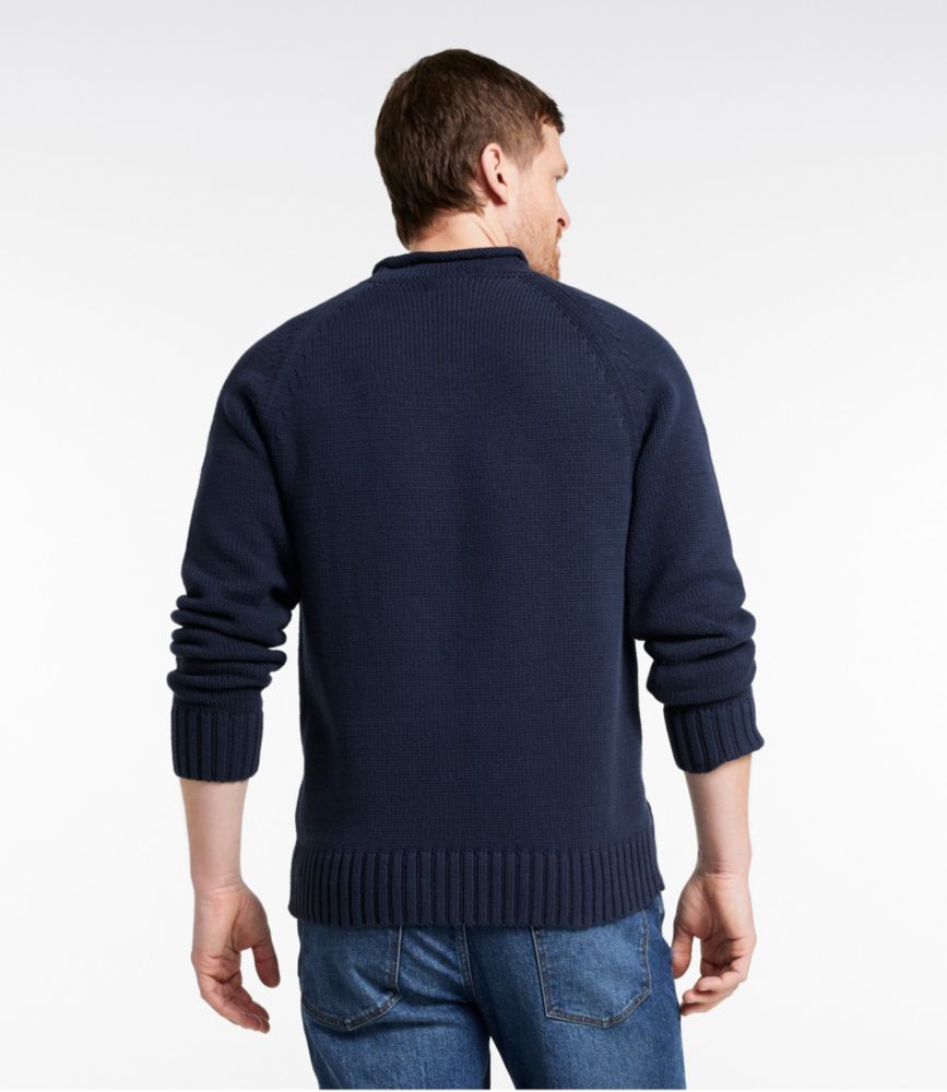 Men's Signature Organic Cotton Rollneck Sweater, Fair Isle, Deep Blue/Walnut Birdseye, small image number 3