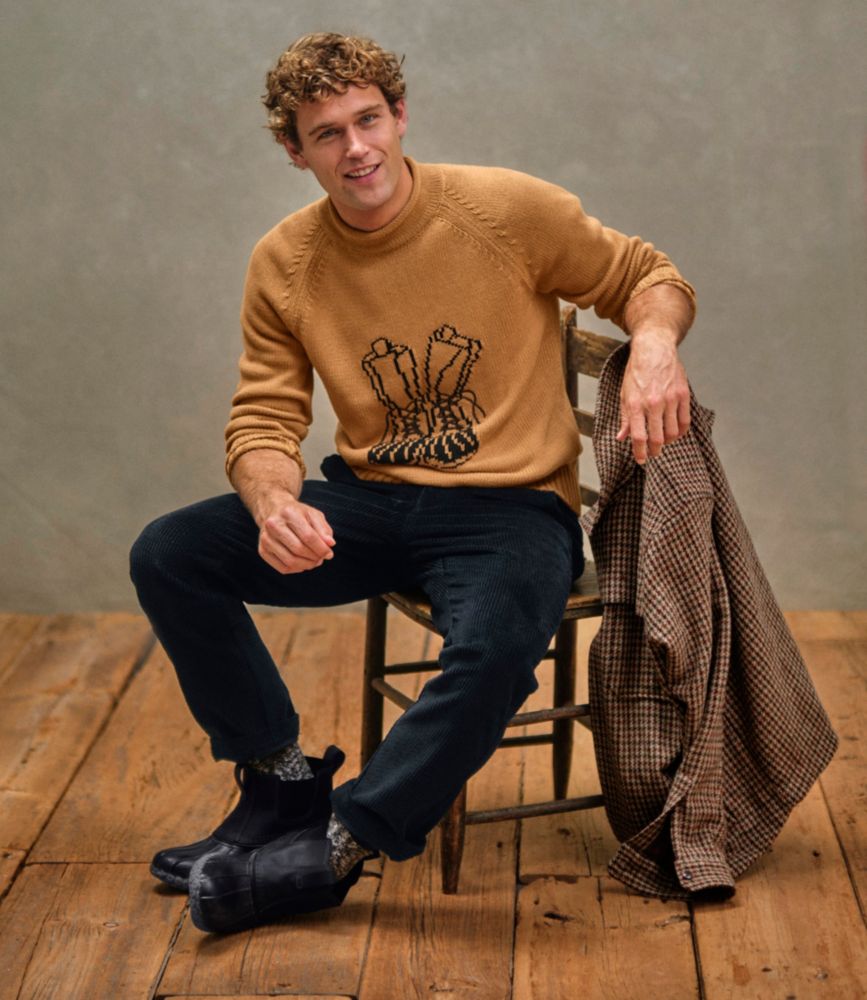 Men's Signature Organic Cotton Rollneck Sweater, Fair Isle, Currant Mallard, small image number 6