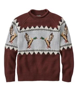Men's Signature Organic Cotton Rollneck Sweater, Fair Isle