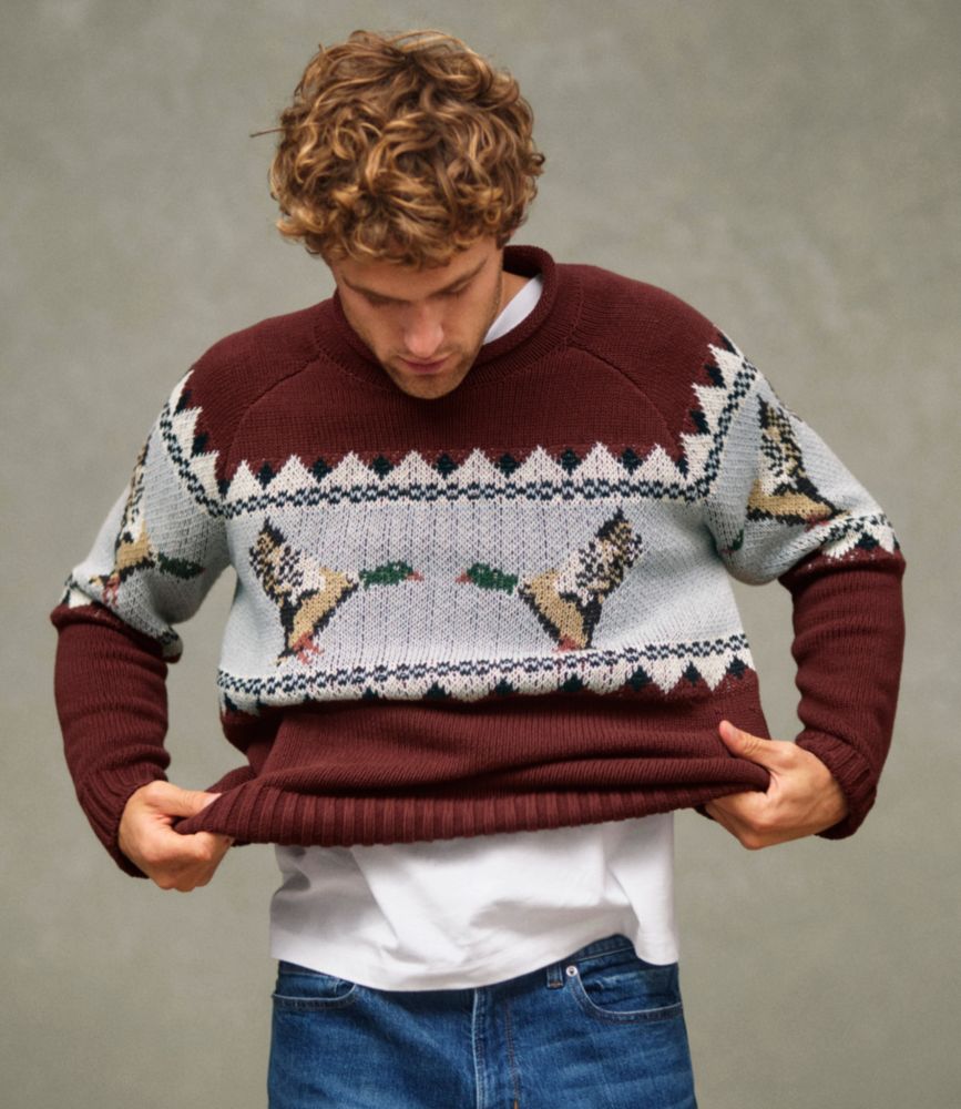 Men's Signature Organic Cotton Rollneck Sweater, Fair Isle