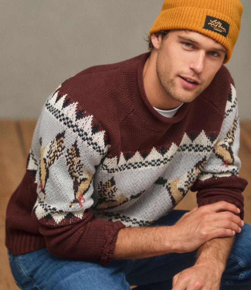 Men's Signature Organic Cotton Rollneck Sweater, Fair Isle