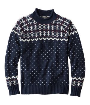 Men's Signature Organic Cotton Rollneck Sweater, Fair Isle