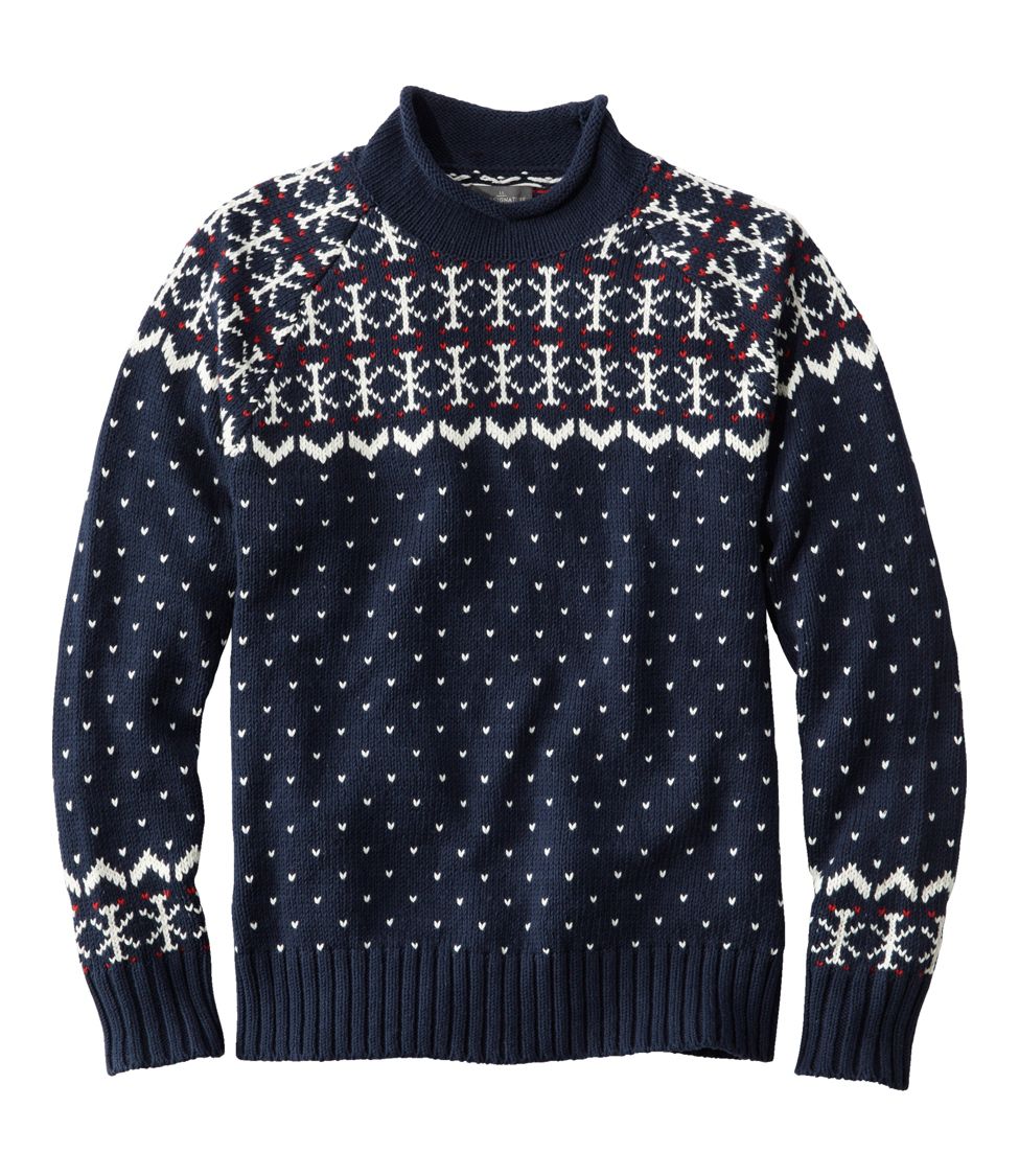 Men's Signature Organic Cotton Rollneck Sweater, Fair Isle at L.L. Bean