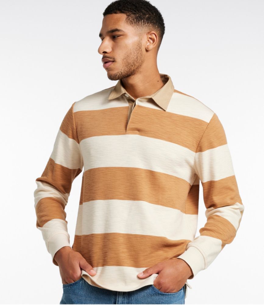 Men's Signature Rugby Polo, Barley Stripe, small image number 2