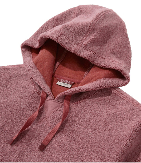 Women's Tumbled Sherpa Fleece, Hooded Pullover, Rosewood, largeimage number 3