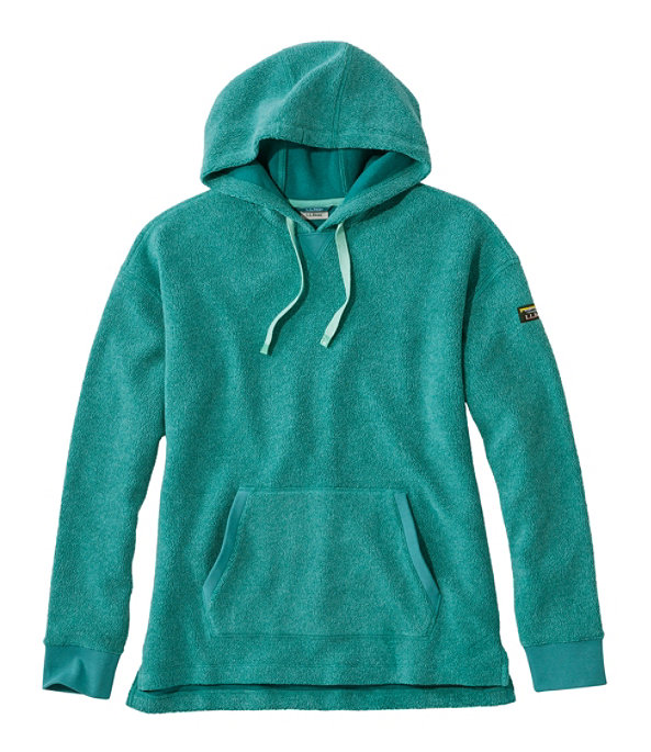 Women's Tumbled Sherpa Fleece, Hooded Pullover, Warm Teal, large image number 0