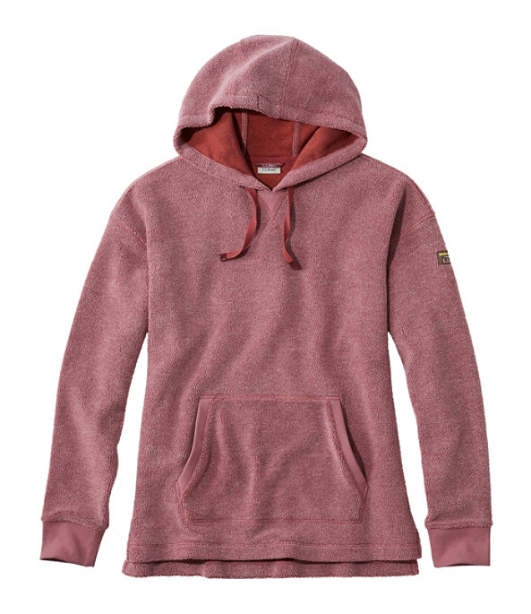 Women's Tumbled Sherpa Fleece, Hooded Pullover, Rosewood, largeimage number 0